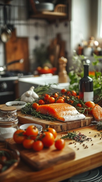 kuchnia z przygotowanym posiłkiem